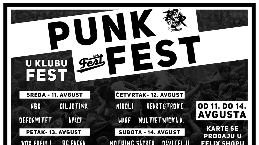 "Punk Fest u klubu Fest!" od 11. do 14.avgusta